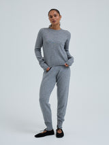 Seamless Basic Classic Crew Neck | Wolle Kaschmir Cardigan Ash Melange