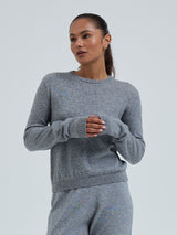 Seamless Basic Classic Crew Neck | Wolle Kaschmir Cardigan Ash Melange
