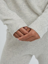 Seamless Basic Classic Crew Neck | Wolle Kaschmir Cardigan Ecru Melange