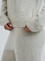 Seamless Basic Classic Crew Neck | Wolle Kaschmir Cardigan Ecru Melange