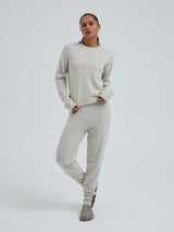 Seamless Basic Classic Crew Neck | Wolle Kaschmir Cardigan Ecru Melange