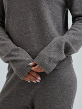 Seamless Basic Classic Crew Neck | Wolle Kaschmir Cardigan Heather Mushroom