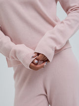 Seamless Basic Classic Crew Neck | Wolle Kaschmir Cardigan Powder Pink