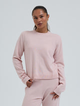 Seamless Basic Classic Crew Neck | Wolle Kaschmir Cardigan Powder Pink