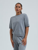 Seamless Basic Classic T-shirt | Wolle Kaschmir T-shirt Ash Melange