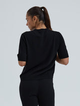 Seamless Basic Classic T-shirt | Wolle Kaschmir T-shirt Black