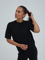 Seamless Basic Classic T-shirt | Wolle Kaschmir T-shirt Black