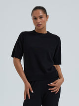 Seamless Basic Classic T-shirt | Wolle Kaschmir T-shirt Black