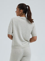 Seamless Basic Classic T-shirt | Wolle Kaschmir T-shirt Ecru Melange