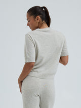Seamless Basic Classic T-shirt | Wolle Kaschmir T-shirt Ecru Melange