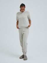 Seamless Basic Classic T-shirt | Wolle Kaschmir T-shirt Ecru Melange