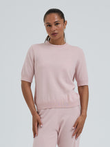 Seamless Basic Classic T-shirt | Wolle Kaschmir T-shirt Powder Pink