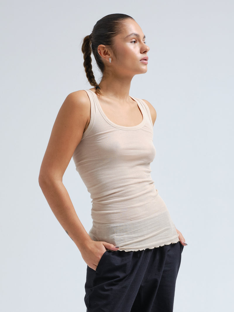 Seamless Basic Cotton Bella | Baumwolle Tank Top Dark sand