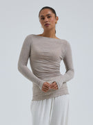 Cotton Boat Neck | Baumwolle - Desert Melange