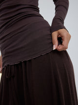 Seamless Basic Cotton Boat Neck | Baumwolle L/S T-Shirt Java