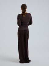 Seamless Basic Cotton Boat Neck | Baumwolle L/S T-Shirt Java