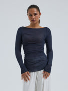 Cotton Boat Neck | Baumwolle - Midnight