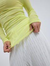 Seamless Basic Cotton Boat Neck | Baumwolle L/S T-Shirt Neon Yellow