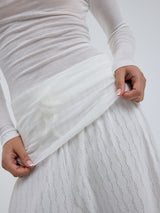 Seamless Basic Cotton Boat Neck | Baumwolle L/S T-Shirt Off-White