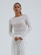 Cotton Boat Neck | Baumwolle - Off-White