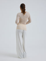 Seamless Basic Cotton Boat Neck | Baumwolle L/S T-Shirt Rosie Beige