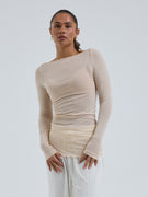 Cotton Boat Neck | Baumwolle - Rosie Beige