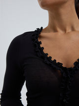 Seamless Basic Cotton Cardy | Baumwolle Cardigan Black