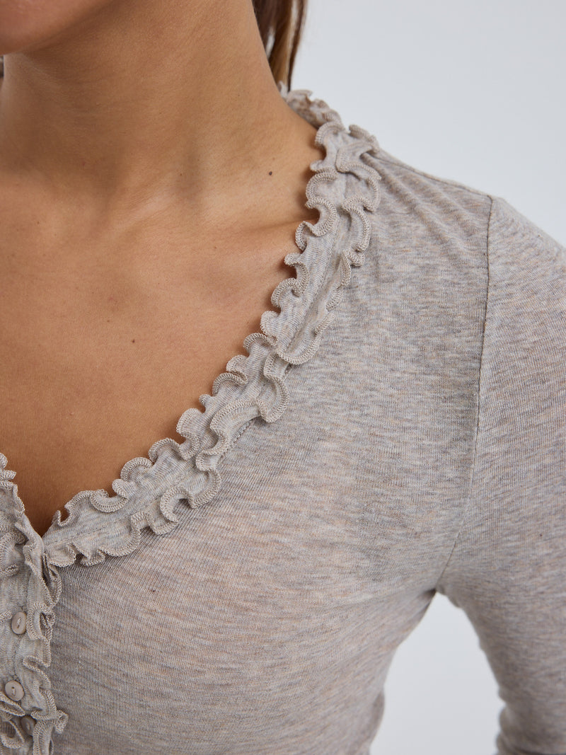 Seamless Basic Cotton Cardy | Baumwolle Cardigan Desert Melange