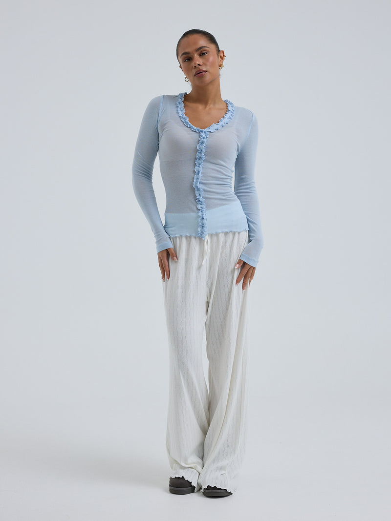 Seamless Basic Cotton Cardy | Baumwolle Cardigan Hazy Sky