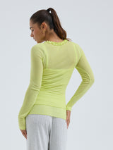 Seamless Basic Cotton Cardy | Baumwolle Cardigan Neon Yellow