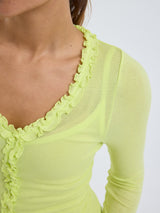 Seamless Basic Cotton Cardy | Baumwolle Cardigan Neon Yellow