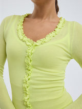 Seamless Basic Cotton Cardy | Baumwolle Cardigan Neon Yellow