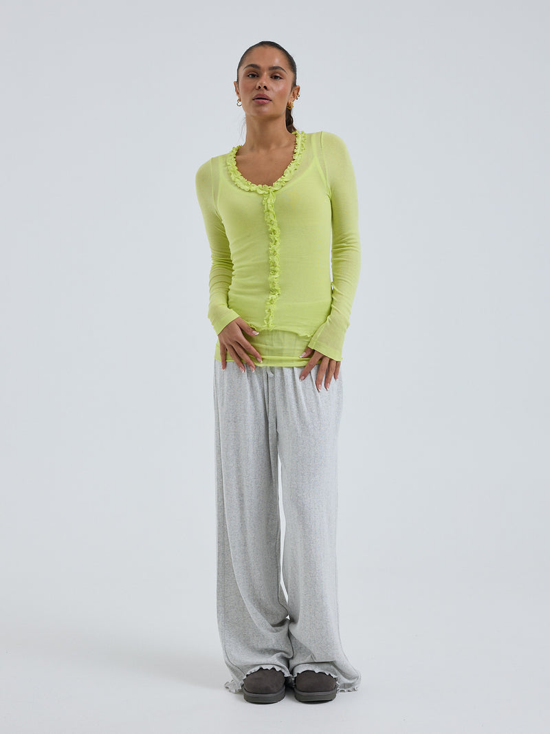 Seamless Basic Cotton Cardy | Baumwolle Cardigan Neon Yellow