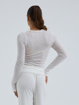 Seamless Basic Cotton Cardy | Baumwolle Cardigan Off-White