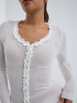 Seamless Basic Cotton Cardy | Baumwolle Cardigan Off-White