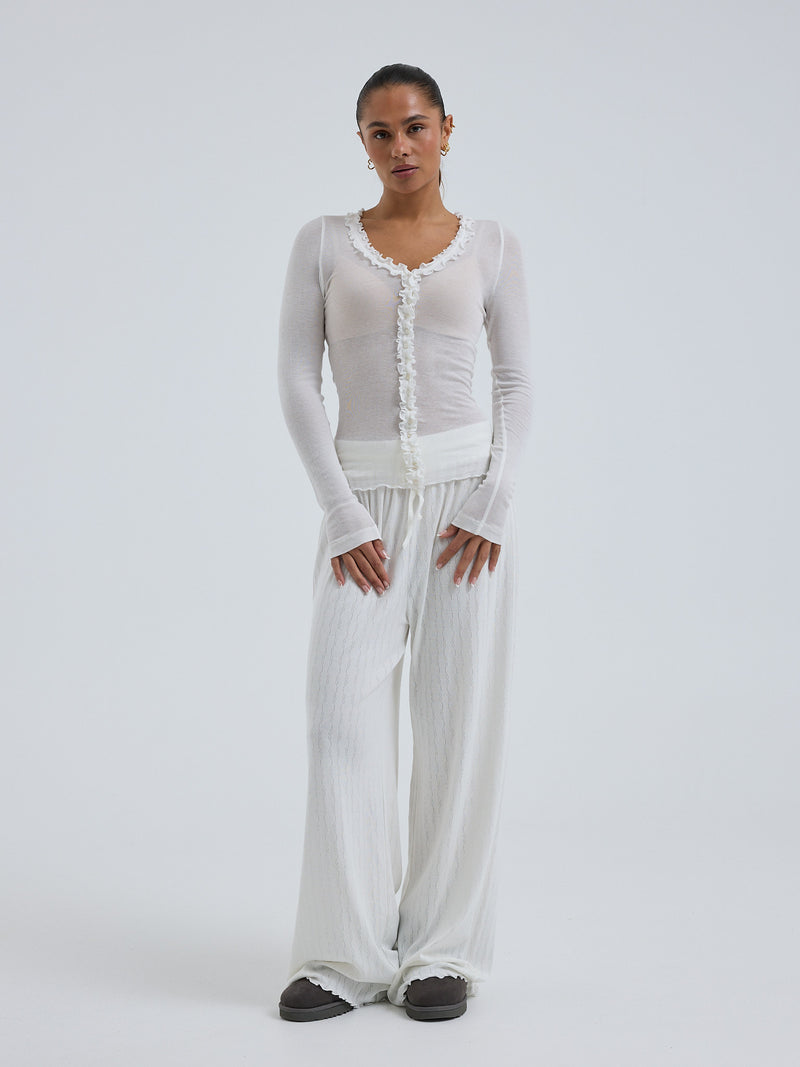 Seamless Basic Cotton Cardy | Baumwolle Cardigan Off-White