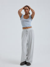 Seamless Basic Cotton Crop Top | Baumwolle Tank Top Hazy Sky