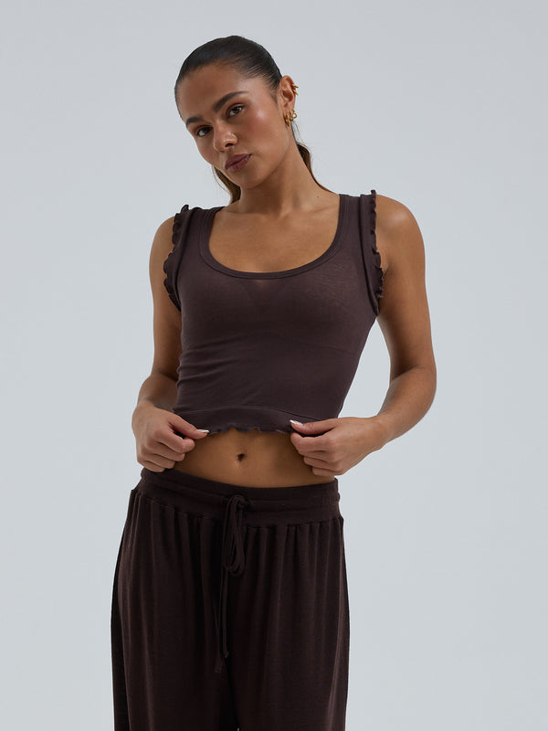 Seamless Basic Cotton Crop Top | Baumwolle Tank Top Java