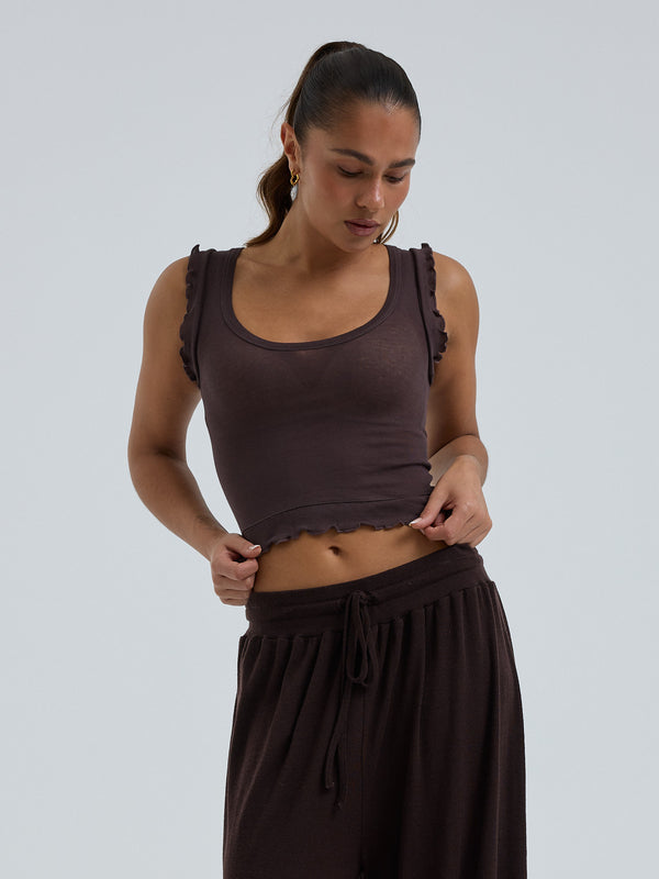 Seamless Basic Cotton Crop Top | Baumwolle Tank Top Java