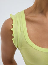 Seamless Basic Cotton Crop Top | Baumwolle Tank Top Neon Yellow