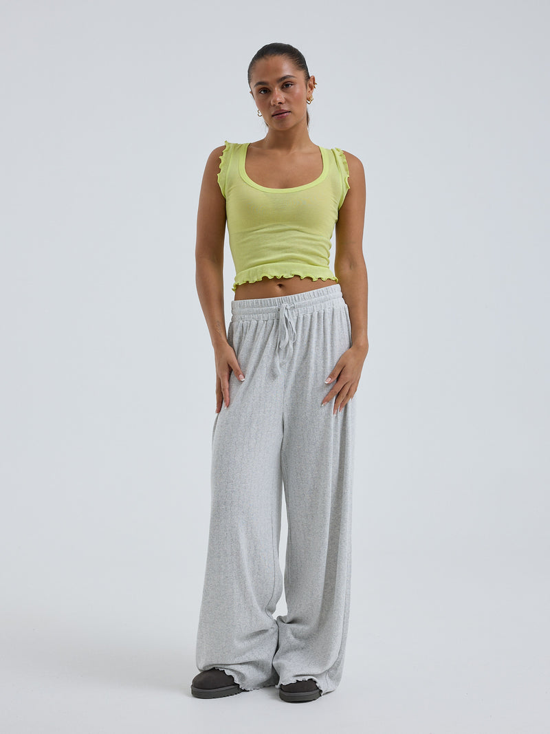 Seamless Basic Cotton Crop Top | Baumwolle Tank Top Neon Yellow