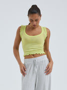Cotton Crop Top | Baumwolle - Neon Yellow
