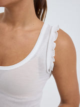 Seamless Basic Cotton Crop Top | Baumwolle Tank Top Off-White