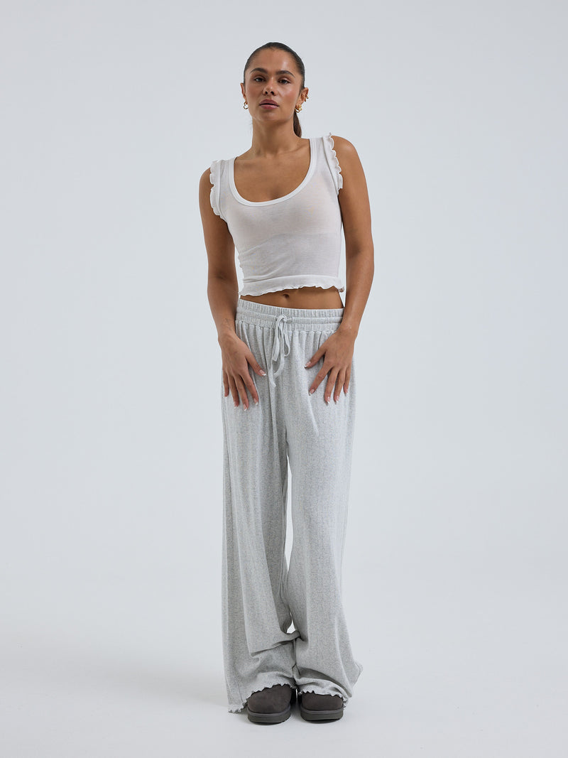 Seamless Basic Cotton Crop Top | Baumwolle Tank Top Off-White