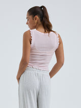 Seamless Basic Cotton Crop Top | Baumwolle Tank Top Pale Rose