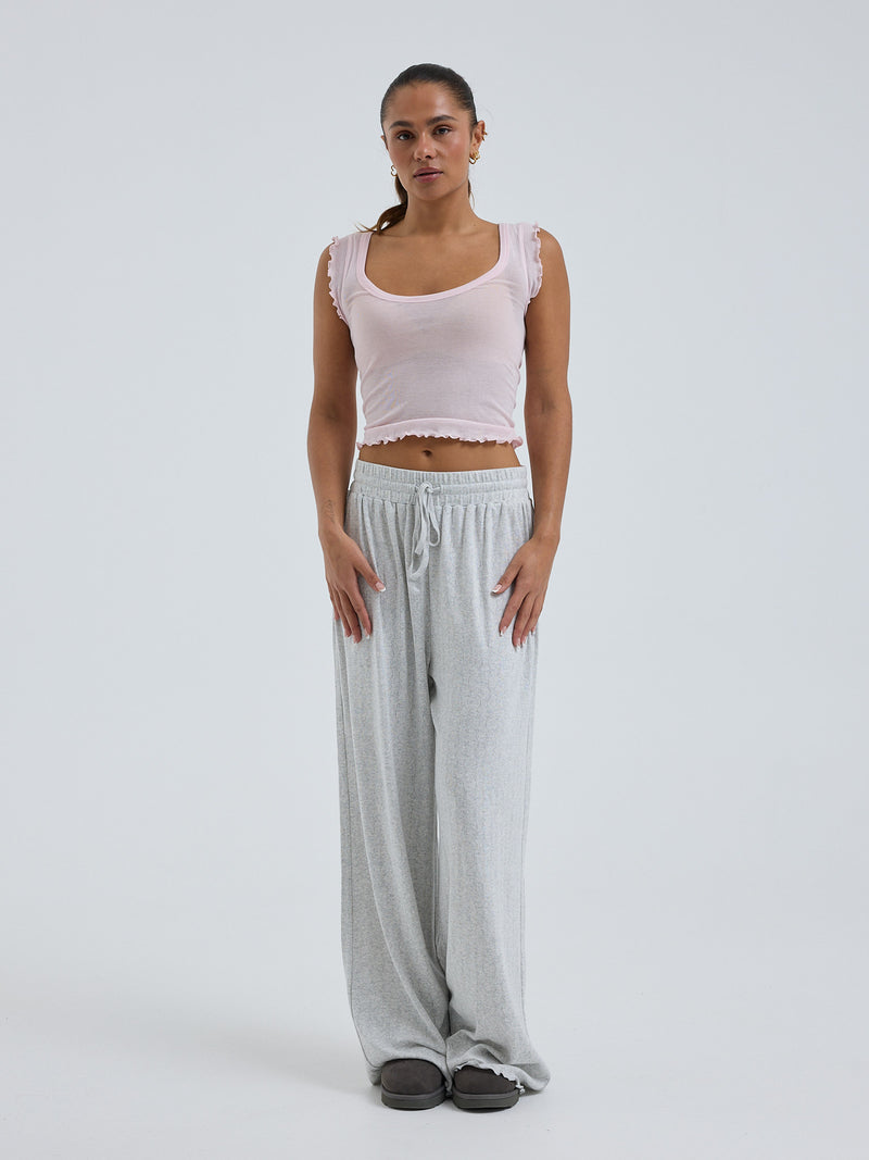 Seamless Basic Cotton Crop Top | Baumwolle Tank Top Pale Rose