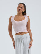 Cotton Crop Top | Baumwolle - Pale Rose