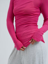Seamless Basic Cotton Elvira | Baumwolle L/S T-Shirt Berry Pink