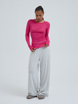 Seamless Basic Cotton Elvira | Baumwolle L/S T-Shirt Berry Pink
