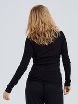 Seamless Basic Cotton Elvira | Baumwolle L/S T-Shirt Black